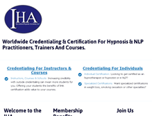 Tablet Screenshot of hypnosiscredentials.com